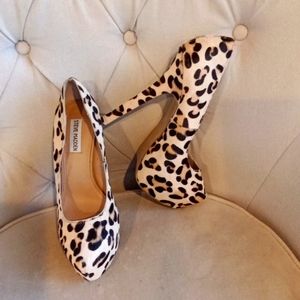 NEW Steve Madden Platform Fur Animal Print  Pumps